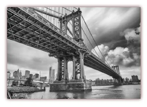 XXL Poster 100 x 70cm (F-222) Manhattan Bridge New York City Hängebrücke über den East River (Lieferung gerollt!)