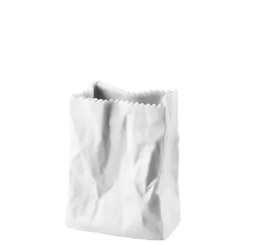 Rosenthal Do not Litter Tütenvase 10 cm Weiß matt - Vase aus hochwertigem Porzellan, 10 cm hoch, mit modernem Design und umweltbewusstem Dekor – perfekt für stilvolle Wohnräume.