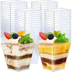 50x Quadratische Dessertbecher 120 ml – Elegante Mini-Behälter für kreative Köstlichkeiten