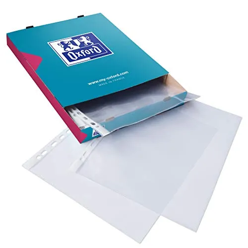 Oxford Prospekthülle, A4, OHP-geeignet, oben offen, glasklar, 100 Stück