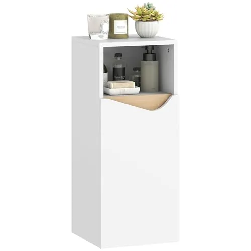 Homcom Badezimmerschrank Weiß, 30x71.5x30 cm – Stilvolle Aufbewahrung