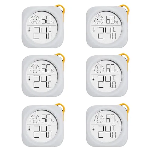 Stück - OPPERD Hygrometer & Raumthermometer - Kleiner Digitaler Luftfeuchtigkeitsmesser mit Präzisem Thermometer innen, Praktischer Feuchtigkeitsmesser für Schlafzimmer, Kinderzimmer, Wohnzimmer 6