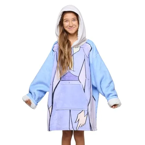 Disney Home Frozen Übergroße Hoodie Sweatshirt Decke für Kinder - Kapuzenpullover für Jungen, ultra-weiches Fleece mit wärmendem Sherpa, ideal zum Entspannen und für kalte Nächte, perfekt als Geschenk zu besonderen Anlässen.