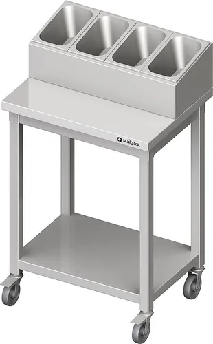 Stalgast Edelstahl Besteck- und Tablettwagen 655x500x1100 mm