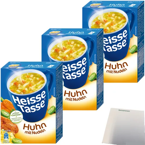 Erasco Heisse Tasse Huhn mit Nudeln 3er Pack 9 Beutel a 12,2g  usy Block