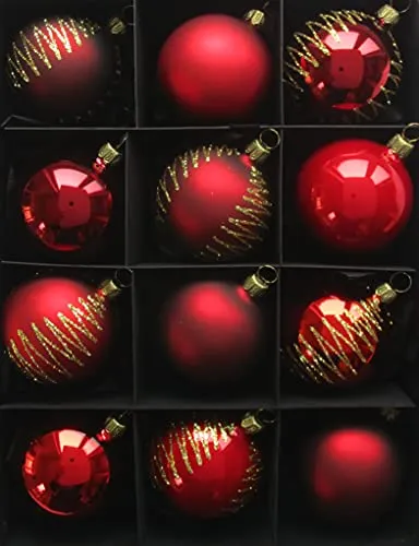 Thüringer Christbaumschmuck Exclusiv Rot 12er Set