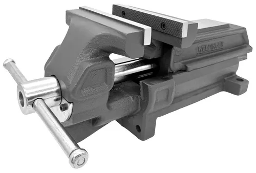 WELDINGER Schraubstock 150 mm – Professioneller Schraubstock mit Rohrspannbacken - Der WELDINGER Schraubstock 150 mm bietet eine fixe Basis und extrem belastbare Stahlkonstruktion. Ideal für präzises Arbeiten in jeder Werkstatt. Inklusive nachstellbarer Führung und integrierter Ambossfläche.