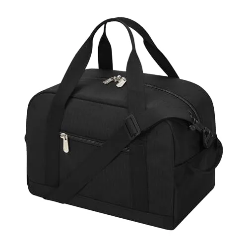 Sporttasche klein, Reisetasche 12L Mini Handgepäck Tasche für Weekender, Fitnesstasche 30x20x25cm-Schwarz