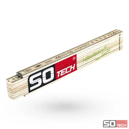 Zollstock 2 m Holz Gliedermaßstab mit Winkelfunktion 30–150° Metermaß SOTECH