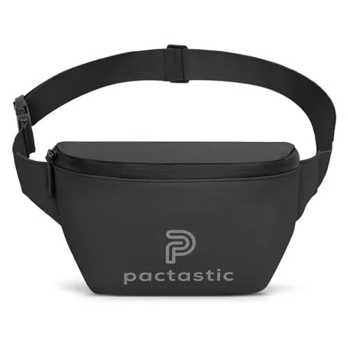 Pactastic Gürteltasche Crossover-Tasche Bauchtasche mit Reißverschlussfach | 160 gramm leichte aus wasserabweisendem veganen Tech-Material | Innentasche für Wertgegenstände 21 x 6 x 14 cm