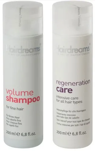 Hairdreams Haarpflege-Set Volumen Shampoo + Regeneration Care - Shampoos Set für Echthaarverlängerungen, bietet sanfte Reinigung und intensive Pflege für mehr Kraft, Fülle und Glanz.
