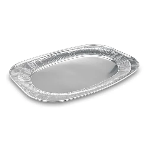 VEPATIM 10 Stk. Alu-Catering-Platte, Aluminium-Partyplatte Servierplatte 55 x 36 cm