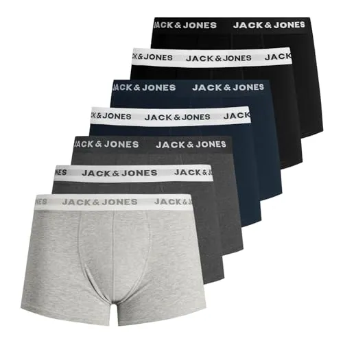 JACK & JONES Male Shorts 7er-Pack - Herren-Boxershorts aus 95% Baumwolle für hohen Tragekomfort und perfekte Passform, ideal für den Alltag.