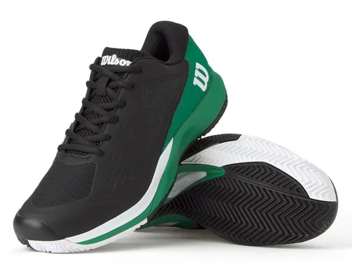 Wilson Herren Rush PRO ACE Clay Tennisschuh - Black/Bosphorus/White, 44 2/3 EU - Tennisschuhe mit 4D Support Chassis für verbesserte Stabilität und DF2 Fersenabsenkung (9 mm) für optimalen Komfort und Leistung auf dem Platz.