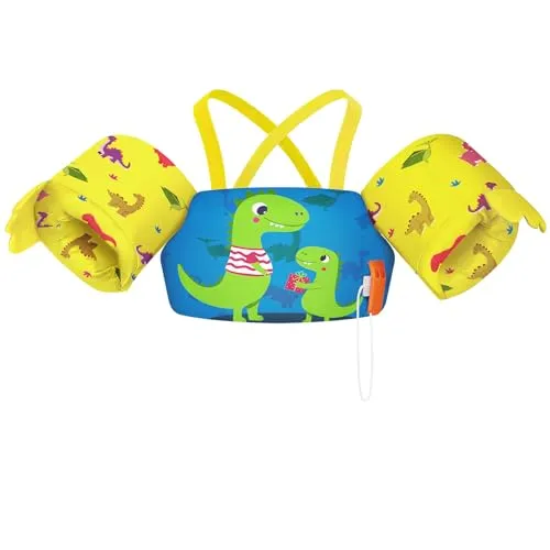 HeySplash Schwimmflügel für Kinder, Schwimmweste mit Verstellbar Schultergurt, Kinder Pool Schwimmjacke für 22-44 Pfund, Kleinkind Schwimmtrainer für Alter 2-6 Kinder Schwimmen Lernen
