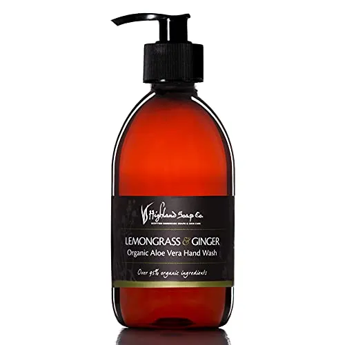 The Highland Soap Company Flüssigseife Lemongrass & Ginger 300ml - Biologische Flüssigseife mit Aloe Vera, erfrischend und reinigend. Die belebende Kombination aus Zitronengras und Ingwer sorgt für eine sanfte Pflege der Hände.