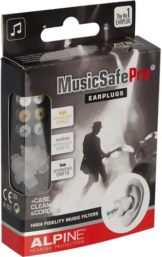 Alpine Music Safe Pro Gehörschutz Transparent (Neue Version) - Ohrstöpsel für Musikliebhaber, bieten optimalen Lärmschutz ohne Klangverlust und sind ideal für Konzerte und Festivals.