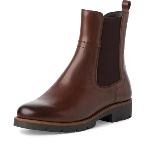 Tamaris Damen Chelsea Leder Boots - Bequem und Stilvoll - Wanderschuhe mit TOUCH-IT Technologie für optimalen Tragekomfort und stylischem Reißverschluss, ideal für vielseitige Looks.