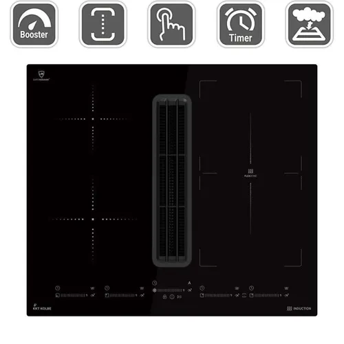KKT KOLBE Induktions-Kochfeld IND600DRAFT, 60cm mit Dunstabzug - Innovatives Kochfeld mit integrierter Tisch-Dunstabzugshaube und 4 Induktionszonen für maximale Flexibilität. Kompakte 60 cm Breite – ideal für moderne Küchen!