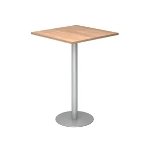 Hammerbacher Stehtisch STH88, nussbaum - Konferenztisch aus strapazierfähiger E1-Qualitäts-Spanplatte mit 25 mm starker Tischplatte, ideal für Meetings und Veranstaltungen.
