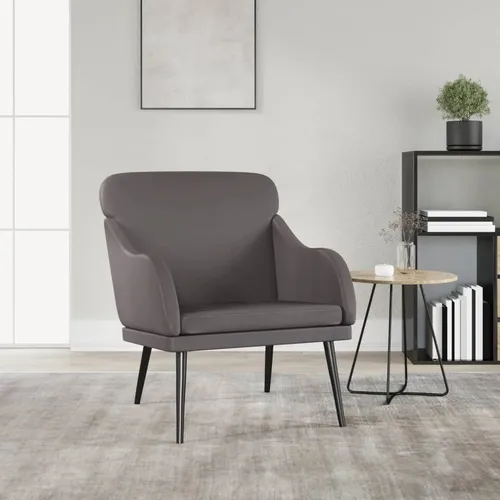vidaXL Grau Kunstleder Sessel 63x76x80 cm