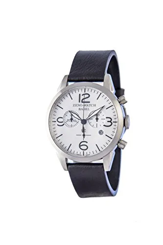 Zeno Herren Chronograph Quarz Uhr mit Leder Armband 4773Q-I9