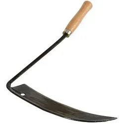 Sensensichel - 34 cm handgeschmiedet, ideal zum Mähen von Klee und Kräutern mit Holzgriff und Schneidenschutz