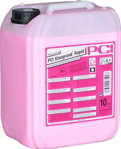 PCI Gisogrund Rapid Schnellgrundierung 10 Liter - Fugenabdichtungen, lösemittelfrei und schnell trocknend - ideal für zementäre und gipshaltige Untergründe, verbessert die Haftung und vermeidet Blasenbildung.