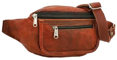Gusti Gürteltasche Leder - Tristan für Damen und Herren - Damen-Schultertaschen, stilvolle Bauchtasche aus hochwertigem Ziegenleder mit zeitlosem Vintage Look, ideal für Reisen und Festivals.