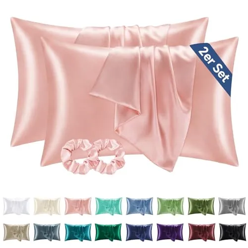 BEDELITE Satin Kissenbezug 40x60 Rosa in pink von BEDELITE