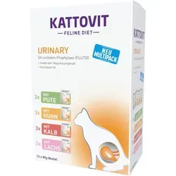 Kattovit Urinary Multipack - Diät-Nassfutter für Katzen, unterstützt die Gesundheit der Harnwege und reduziert das Risiko von Blasenentzündungen
