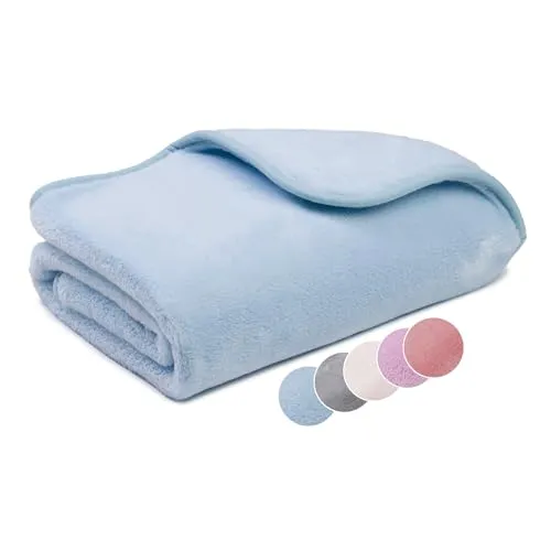 liebling Kuscheldecke Kids Cashmere Feeling Kinder Decke 100 x 150 cm, Hellblau, Premium Sofa Decke, Dicke warme Wohndecke, 500 gr. / m²
