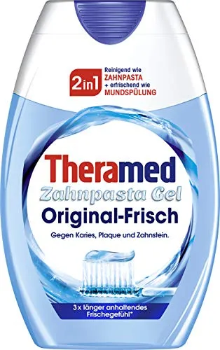 Theramed 2In1 Original Zahncreme, 75 Ml (3Er Pack) - Zahnpasta und Mundspülung in einem, bietet täglichen Rundumschutz gegen Karies, Plaque und Zahnstein für ein strahlendes Lächeln.