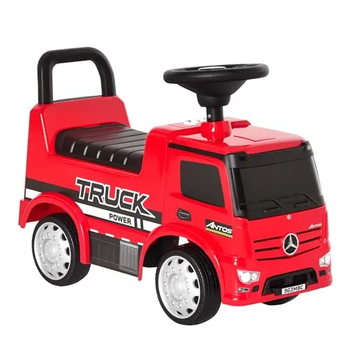 Homcom Kinderfahrzeug Rot, Metall - Outdoor Spielzeug für Kinder von 12 bis 36 Monaten mit breitem Sitz, Hupe und Stauraum unter dem Sitz. Ideal zum Laufen lernen und für stundenlangen Spielspaß.