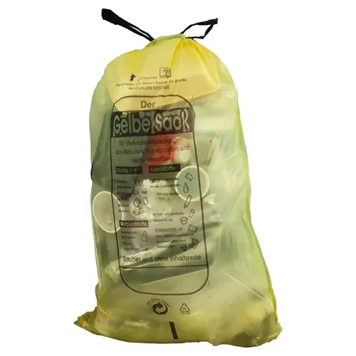 ReinigungsBerater Gelber Sack 90L - Mülltrennung leicht gemacht - Müllbeutel für die Sammlung von Kunststoffen, Metallen und Verbundstoffen. Mit Zugband und 90L Fassungsvermögen - ideal für effektive Mülltrennung!