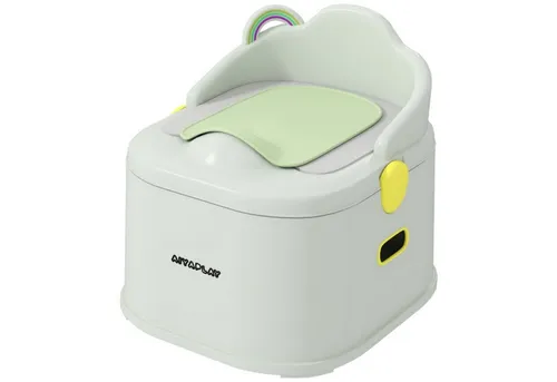 autolock Toilettentrainer 3-in-1 Kinder-Töpfchen Töpfchentrainer abnehmbarer Aufsatz, max. 50 kg, Kunstleder-Sitzpolster, für Babys im Alter von 6-72 Monaten, Grau