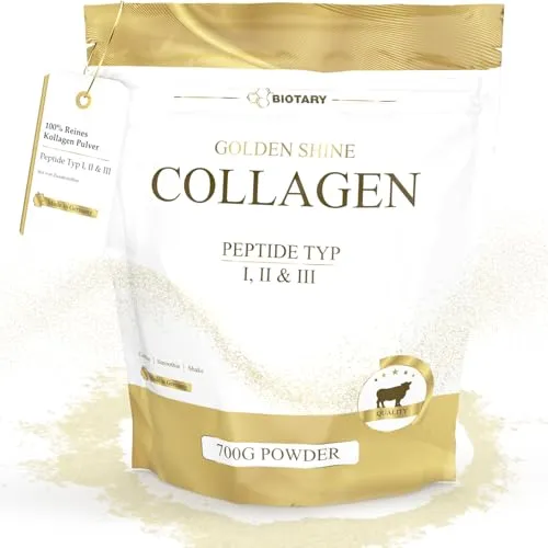 Collagen Pulver 700g | 100% reines Kollagen Hydrolysat | Peptide 1 – 2 – 3 | Exzellente Löslichkeit | 100% Rein & Original | Ohne Zusätze | Geschmacksneutral