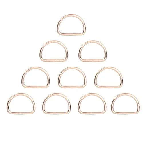 Cikonielf 10 Stück Metall D-Ring 15mm D-Ring Schnallen Halbringe Ring Rundring für Gepäck, Rucksack, Gürtel, Gürtelschnallen Taschen(3 * 2 * 1cm-Gold)
