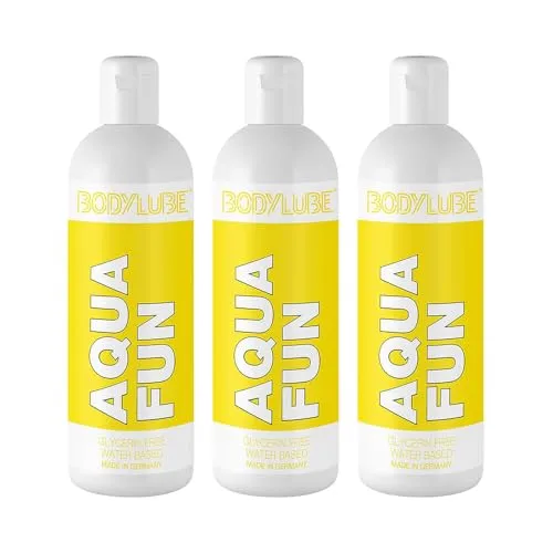BODYLUBE® AQUA FUN Gleitgel auf Wasserbasis - 3 x 1000 ml - Hochwertiges Gleitgel auf Wasserbasis, ohne Glycerin, ideal für ein angenehmes Erlebnis. Praktische 3er-Packung für langanhaltenden Genuss in der Körperpflege.