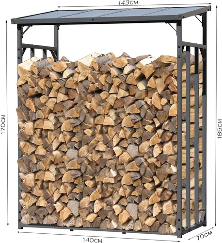 Quick Star Kaminholzregal 143x70x185 cm von Quick-Star