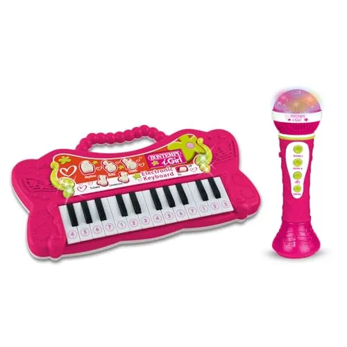 Bontempi 60 2171 Karaoke Mikrofon und Tastatur 22 Tasten, 35 x 10 x 3.5 cm