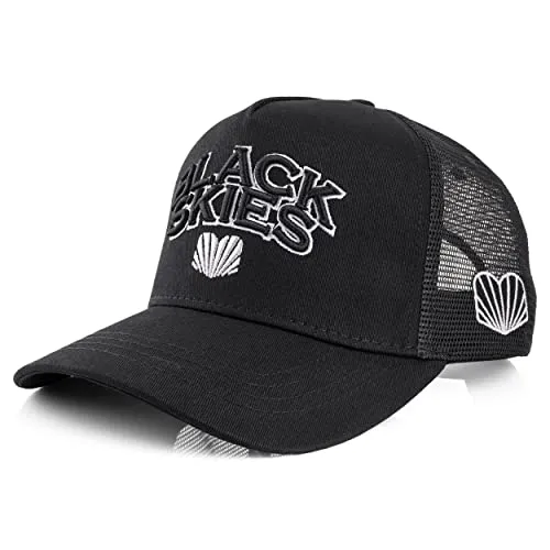 Blackskies® Team Baseball Cap - Premium Snapback für Herren und Damen - Stylische Trucker Cap in Schwarz-Grau, ideal für jedes Outfit. Verstellbar, klimaneutral und aus hochwertigen Materialien für hohen Tragekomfort.