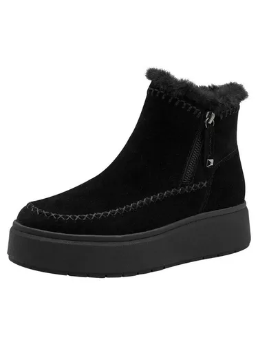 Tamaris Trichterabsatz Winterstiefelette 1-26442-45 schwarz 40 EU - Elegante Winterstiefelette aus Leder mit Trichterabsatz und Reißverschluss. Ideal für stilvolle Auftritte, bietet hohen Tragekomfort und eine schicke Optik.