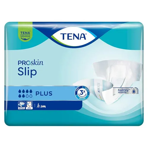 TENA ProSkin Slip Plus XS, 90 Stück - Inkontinenzhosen & Slips, ideal für mittel bis starke Harninkontinenz mit schnell absorbierendem Aufsaugkern und optimalem Hautschutz durch FeelDry Technologie.
