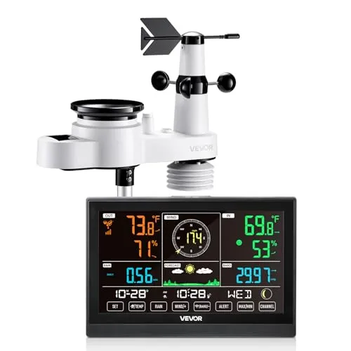 VEVOR 5-in-1 Wetterstation mit 7,5-Zoll-Display