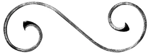 S-Schnecke Zierelement Deko, Maße: 260x100 mm Material: 12x5mm Stahl S235JR, roh