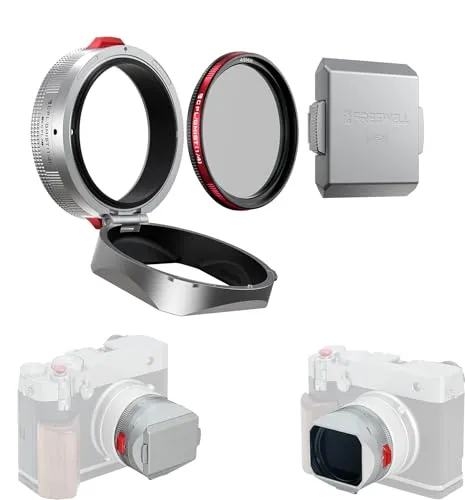 Freewell the Real Gegenlichtblende - CPL / Nebelfilter, klappbar, berührungslose Bedienung für Fuji GFX100RF (Silber)