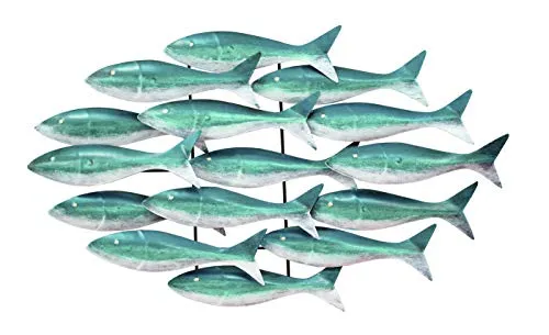 Klp Wanddeko Fisch Zierfisch Schwarm Wandbild Metall Deko Tier Figur Skulptur Hänger