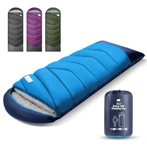 Schlafsack für Erwachsene bei Kälte, Tragbar, Wasserdicht, Leichtgewichtiger Schlafsack für Große Personen (Mädchen & Jungen) mit Kompressionssack für Warmes Camping, Wandern, Outdoor & Indoor