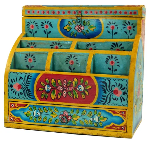 Vintage Schreibtisch Ordner in blau von Guru-Shop